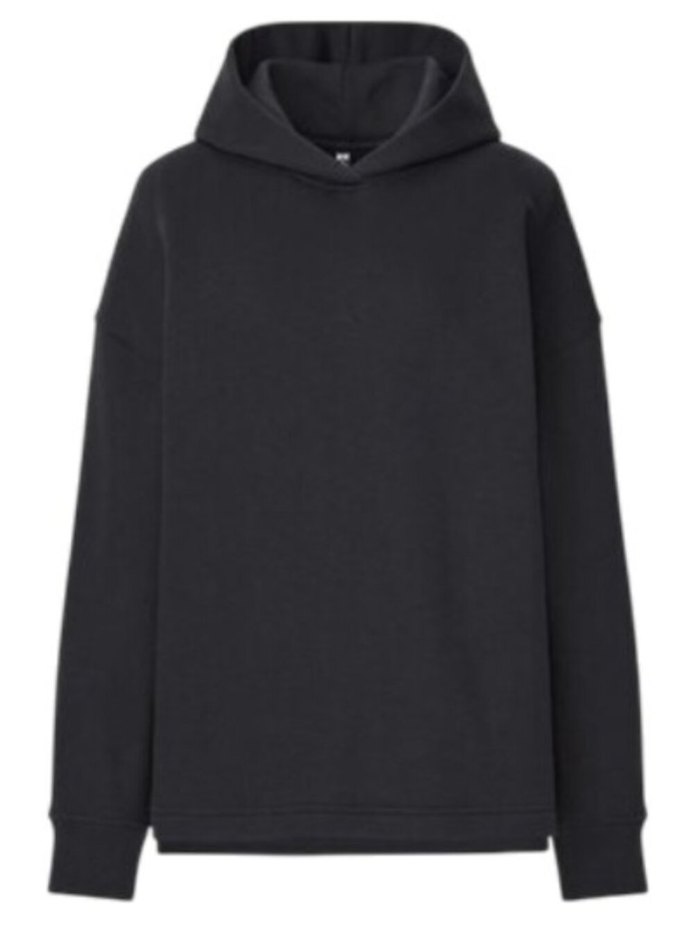 Uniqlo Womens Sweat Slit Long-Sleeve Pullover L Black Hoodie Sweatshirt